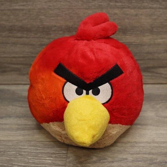 2010 Angry Birds Plush Red Bird Toy Stuffed Animal 8" No Sound - Picture 1 of 14